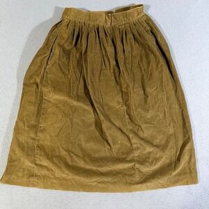 Vintage‎ Lands End Corduroy Skirt Womens Petite 8 Brown Pleated A Line Midi